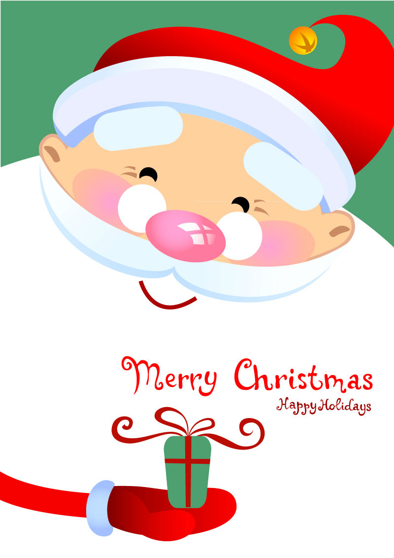 Cartoon kindly Santa Claus vector material