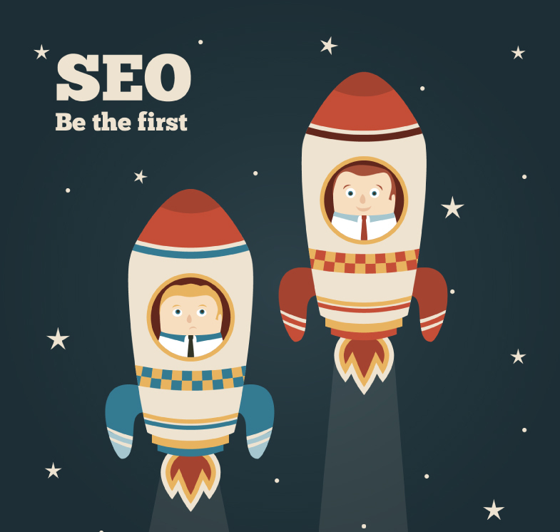 Take the rocket business man vector material
