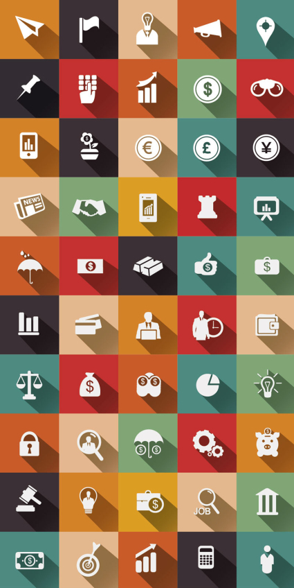 50 of financial and business icon vector material