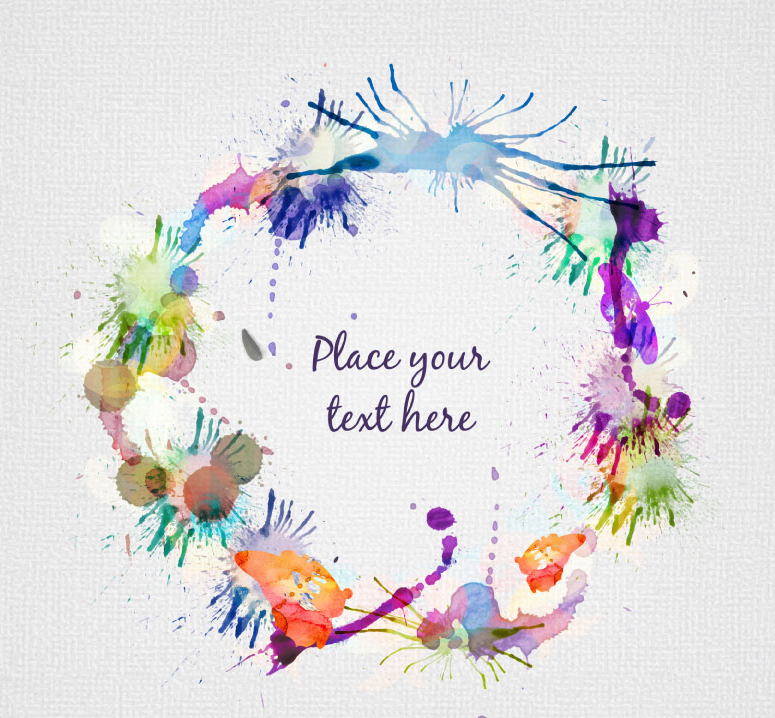 Watercolor ink circle background vector material
