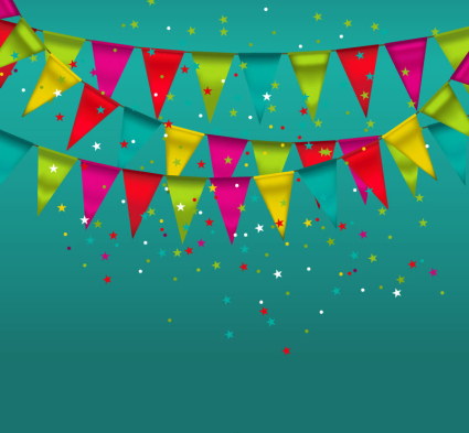 Fine triangular flag background vector drawing