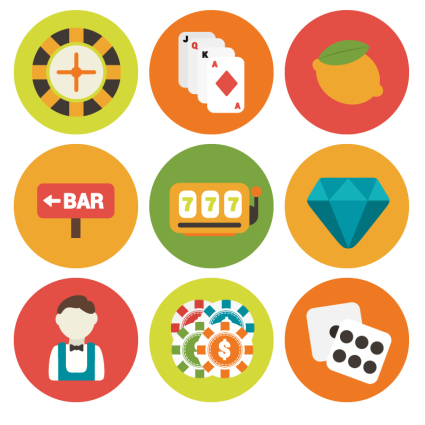 9 circular icon vector material entertainment elements
