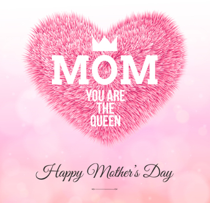 Mother's Day greeting cards vector material plush love
