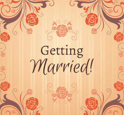 The poster vector map of the wedding of the retro flower