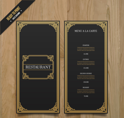 Positive and negative vector gold lace menu