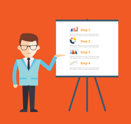 Men do business presentations Vector