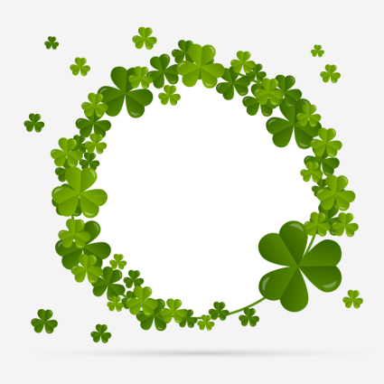Green clover wreath vector material
