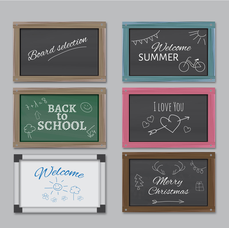 6 color design vector material Blackboard