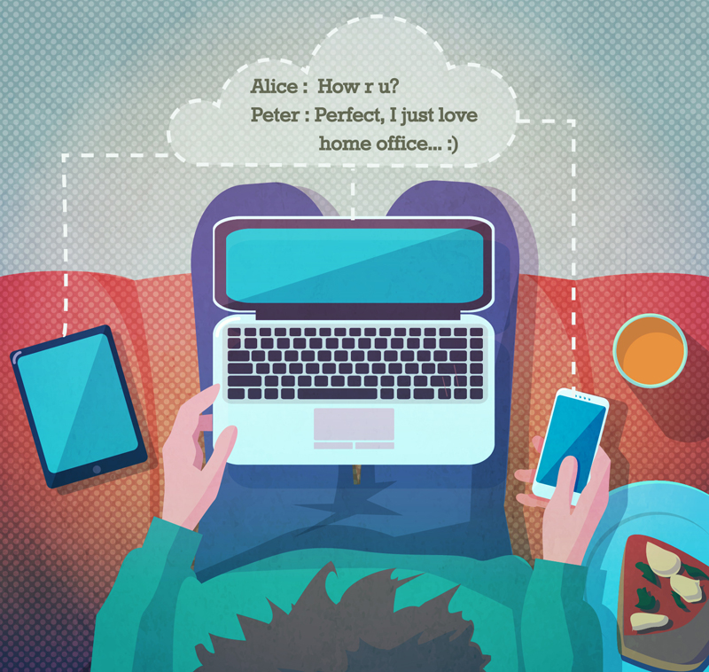 The man using the computer plan view vector material