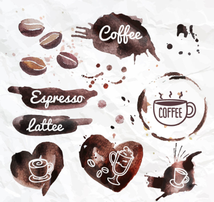 8 Design Vector coffee stains