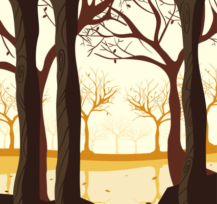 Creative autumn woods vector illustration material