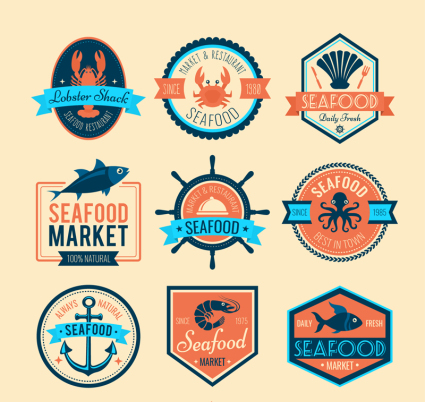 Creative Seafood Market Label