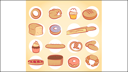 15 of the delicious baked pastry design vector material