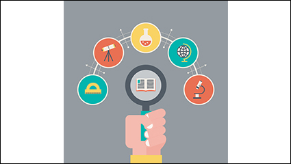 Round educational background element icon vector material