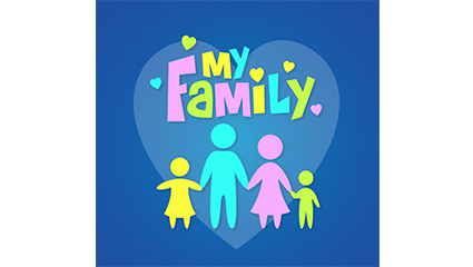 Color my family character design vector