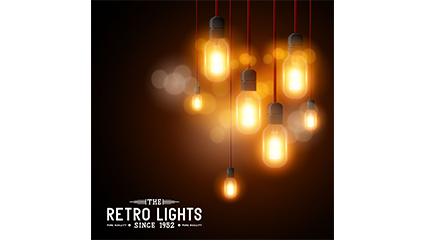 Warm retro background vector material bulb