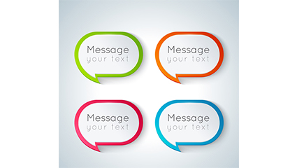 4 fillets language color bubbles Vector