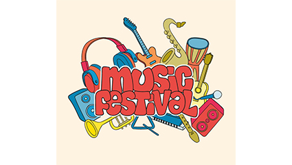 Creative Music Festival WordArt vector material