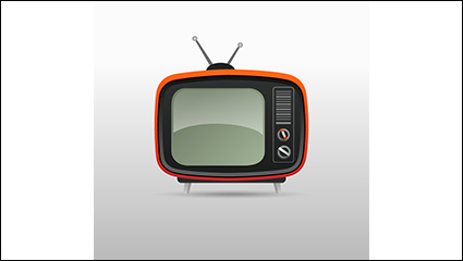 Red old TV cartoon vector material