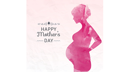 Mother Saving color greeting card vector material