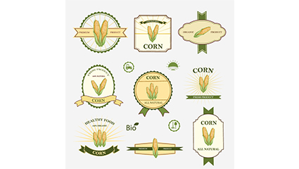 9 corn product label vector map