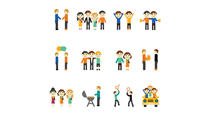 16 of the cartoon character icon vector material