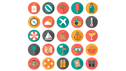 25 summer holiday icon vector material