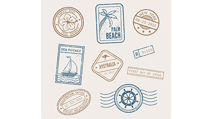 9 holiday postmark vector