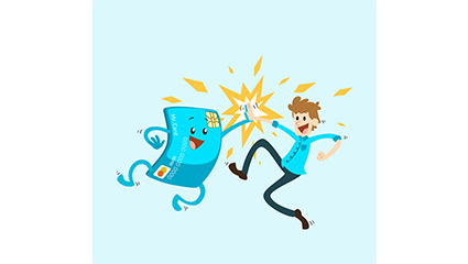 And bank cards clap men vector material