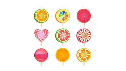 9 delicious lollipop Vector