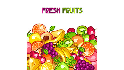 Delicious fresh fruits vector material