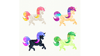 4 Water Stained Unicorn vector material