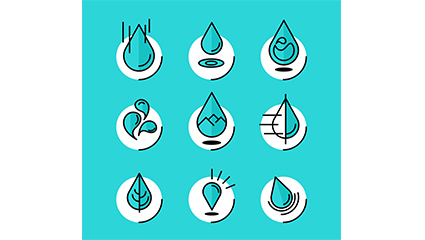 9 Creative droplet icon vector material