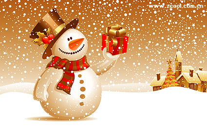 Snowman snow Vector fine material