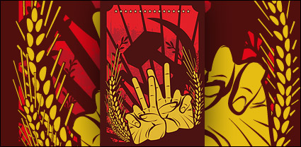 Vector illustration of red revolutionary material