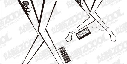 Female legs with bar code tag vector material