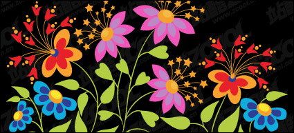 Lovely butterfly shaped flowers vector material