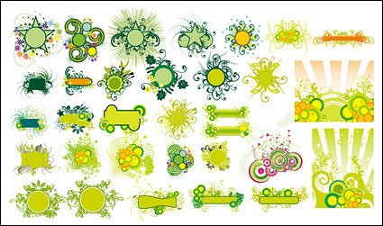 green fashion pattern vector material