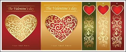 European-style heart-shaped pattern vector material