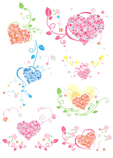 Heart-shaped lace leaf vector