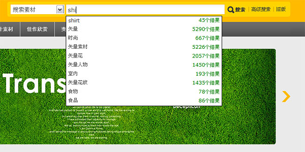Search tips js source code for the drop-down menu
