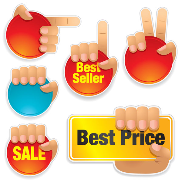 Gestures sales icon Vector material