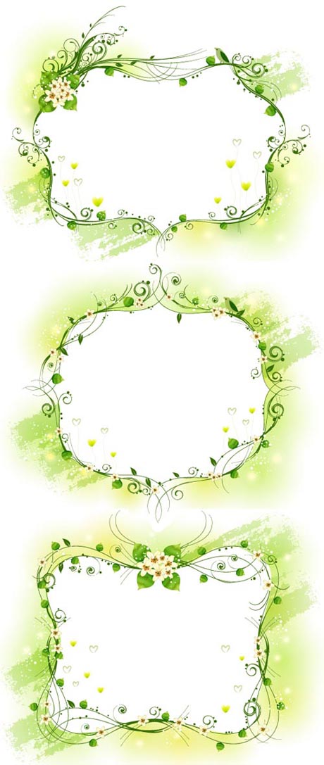Elegant yellow-green decorative frame Vector 
