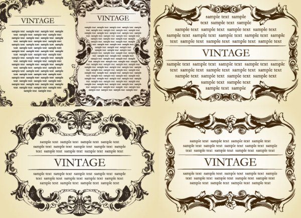 5 European ornate border vector material