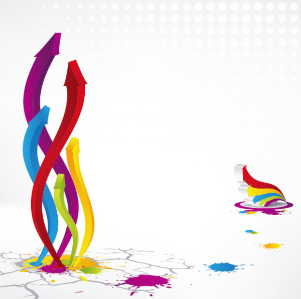 Arrow colorful three-dimensional vector material