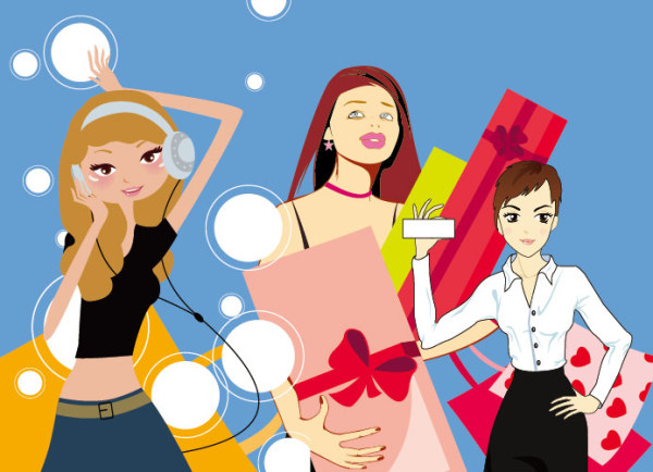 3 female vector material