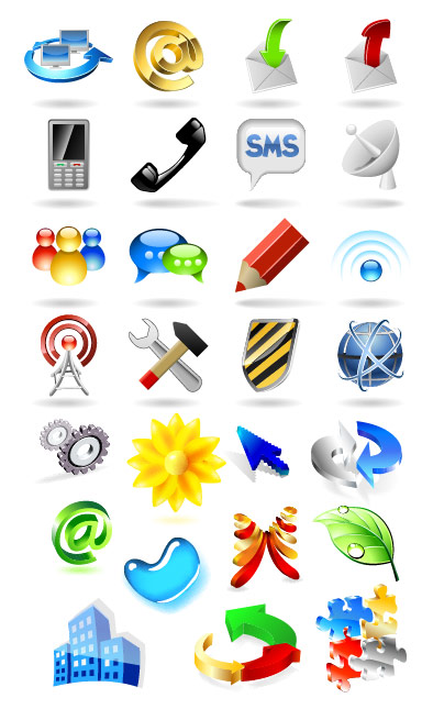Some three-dimensional icon vector material