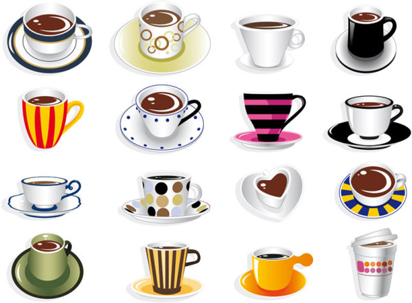 All kinds of fine coffee cups - Vector