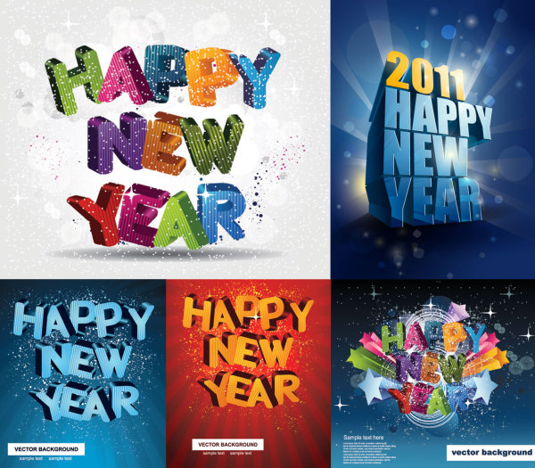 Happy New Year, three-dimensional Vector