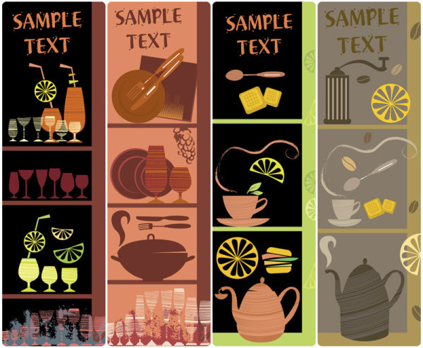Illustration hand-painted tableware - Vector
